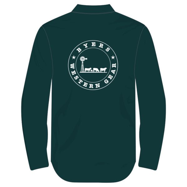 Mens Closed Front Work Shirt Round Logo